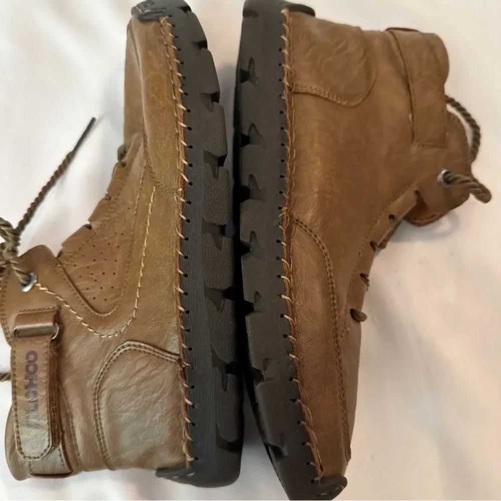 Men's Brown Leather Chukka Boots - Classic Lace-Up Style